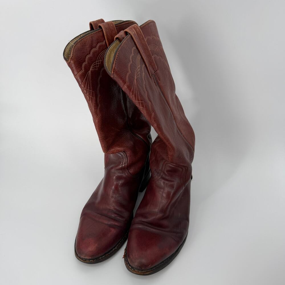 FRYE Men's Western Cowboy Boot Leather 9.5D Pointed Toe Made in The USA